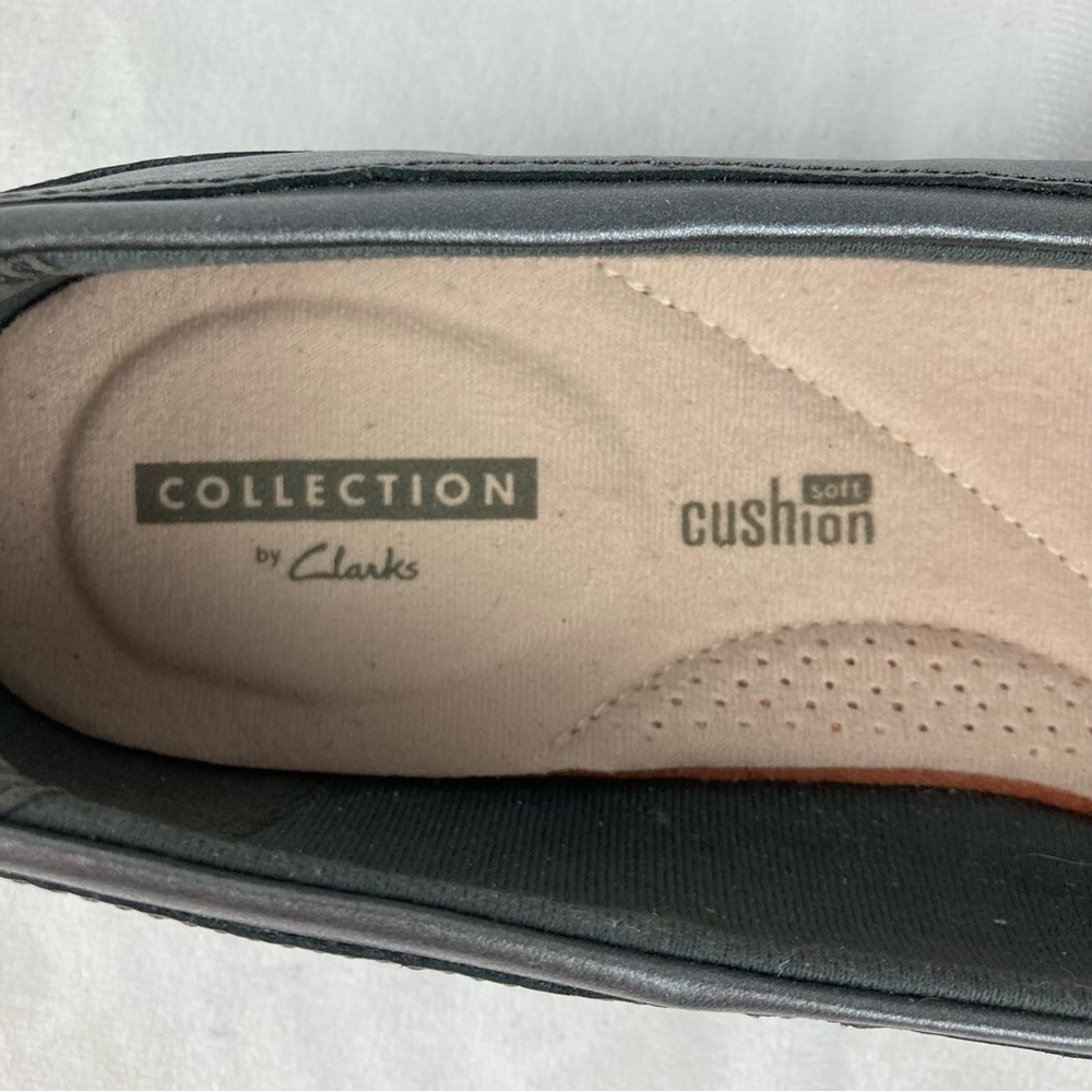 Collection by Clarks Gracelin Mara Pewter Silver Ballet Flats Women Size 7 - Picture 8 of 9